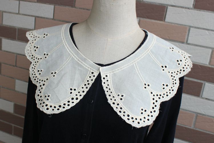 Embroidery Child Cotton Lace Collar Fabric EF0034-Lace Fabric Shop