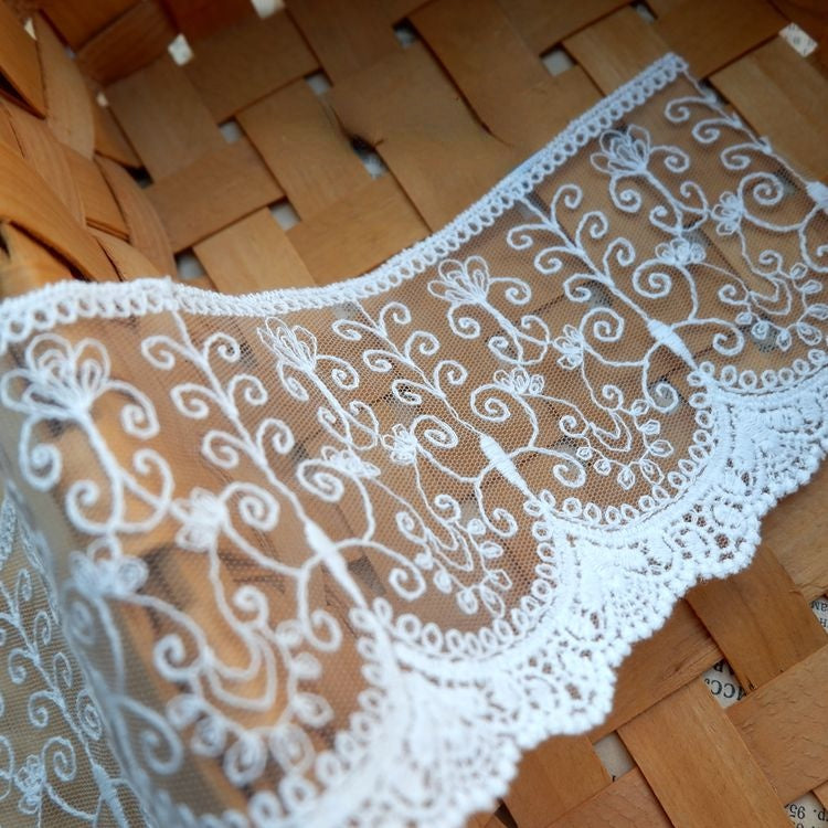 Embroidery Wedding Lace Trim Width 7-11 cm TF0065-Lace Fabric Shop