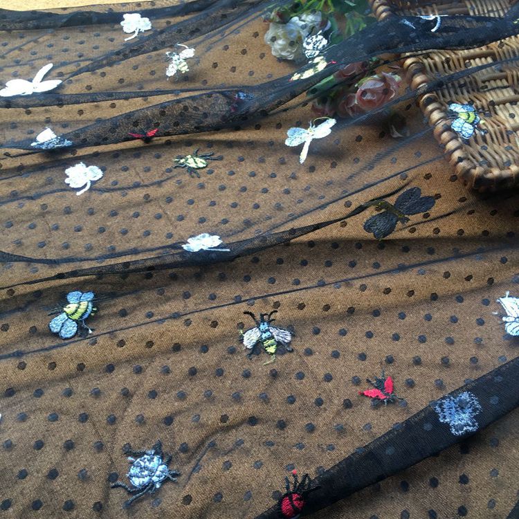 Color Embroidery Tulle Width 150cm TF0026-Lace Fabric Shop