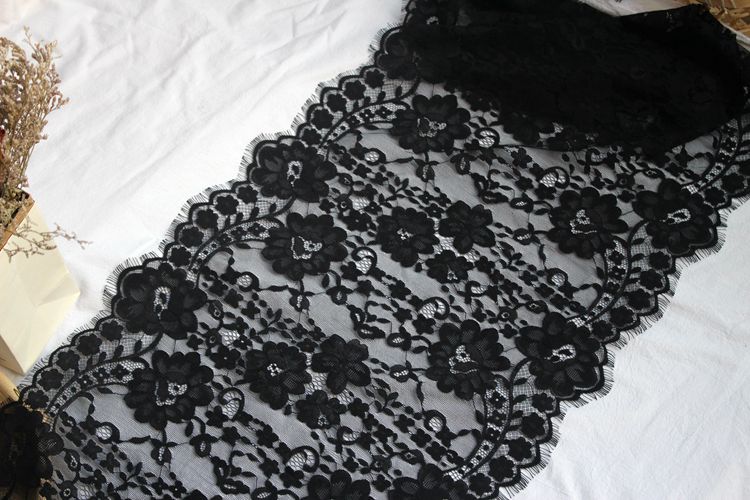 3D Chantilly Lace Trim Width 42-67 cm CHL0126-Lace Fabric Shop