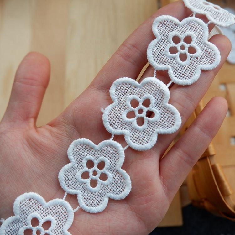 Dress Floral Trimming White Black Lace LT0230-Lace Fabric Shop