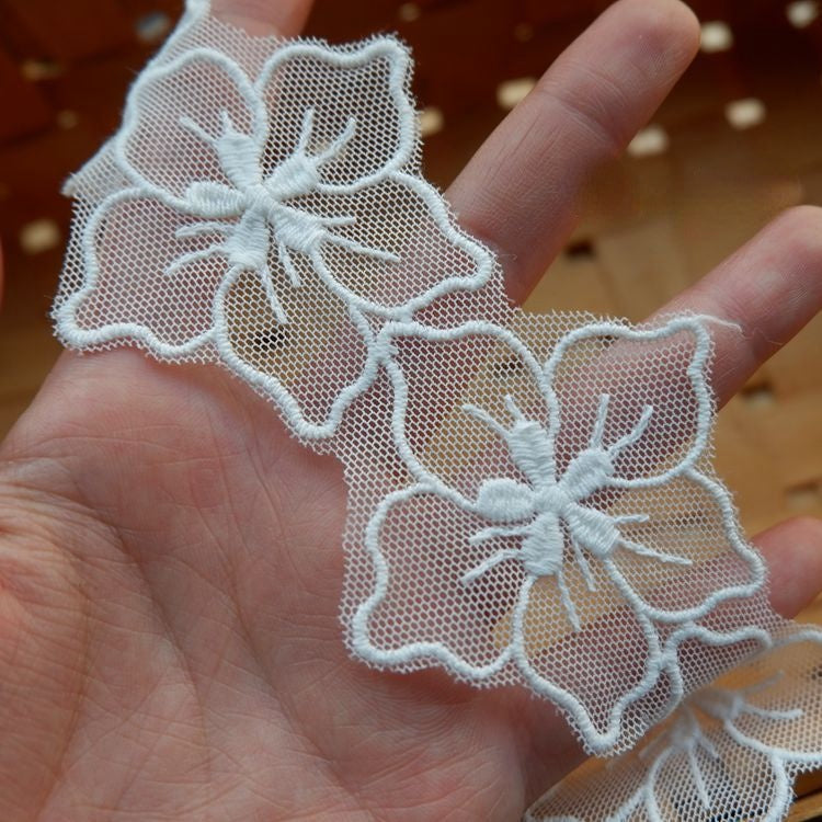 Embroidery Dress Floral Lace Trims LT0223-Lace Fabric Shop