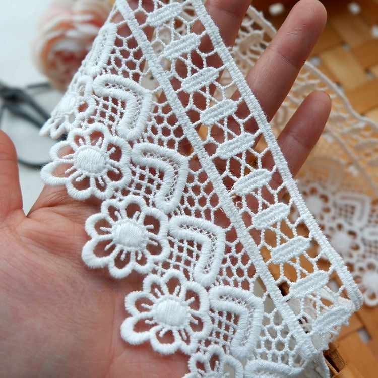 Cotton 3D Lace Trim Width 2-7 cm LT0062-Lace Fabric Shop