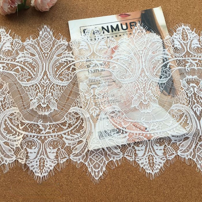 Chantilly Lace Trim Width 22-33cm LT0019-Lace Fabric Shop