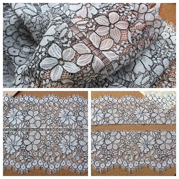 Double Color Lace Trim Width 13-27 cm LT0153-Lace Fabric Shop
