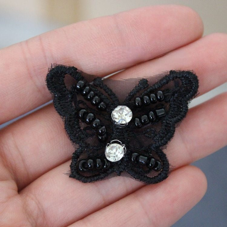 3D Lace Beaded Trims Single Floral BT0013-Lace Fabric Shop