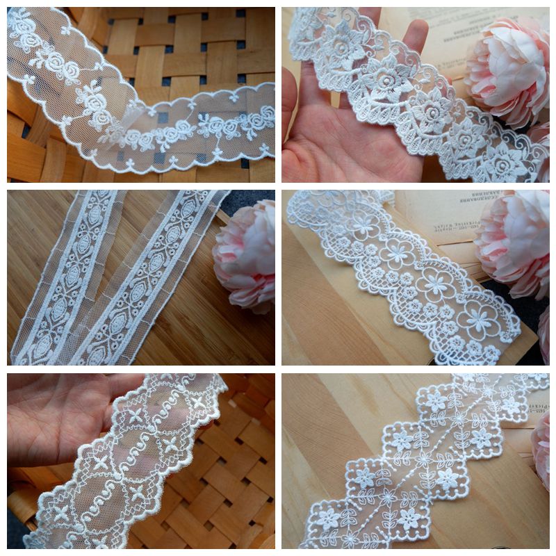 Embroidery Tulle Dress Trim Width 4-6 cm TF0067-Lace Fabric Shop