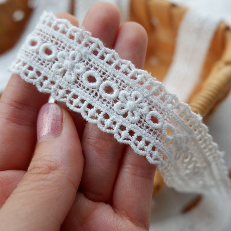 3D White Lace Trim Width 2-5 cm LT0114-Lace Fabric Shop