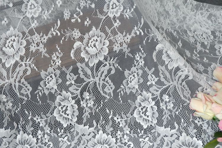 French Chantilly Lace Width 70 cm CHL0050-Lace Fabric Shop