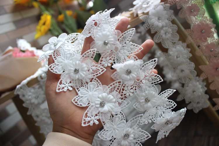 3D Beaded Flower Lace Trims Accessories BT0088-Lace Fabric Shop