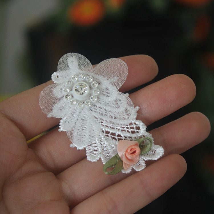 Rose Beaded Trim Single Floral BT0058-Lace Fabric Shop