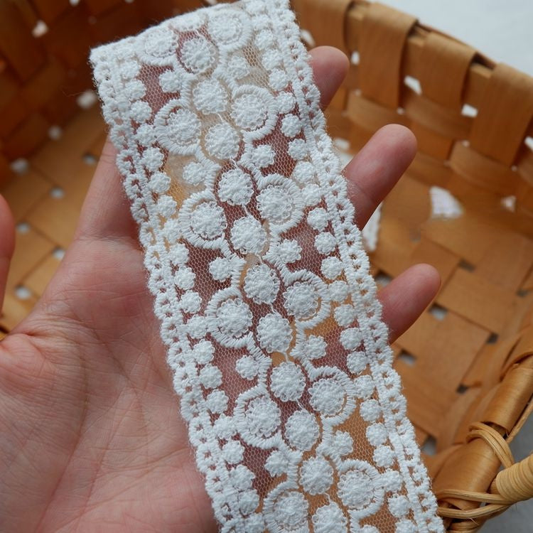 Embroidery Lace Tulle Trim Width 3-5 cm TF0073-Lace Fabric Shop