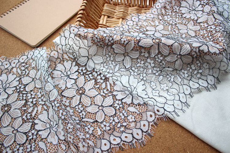 Double Color Lace Trim Width 27 cm LT0151-Lace Fabric Shop