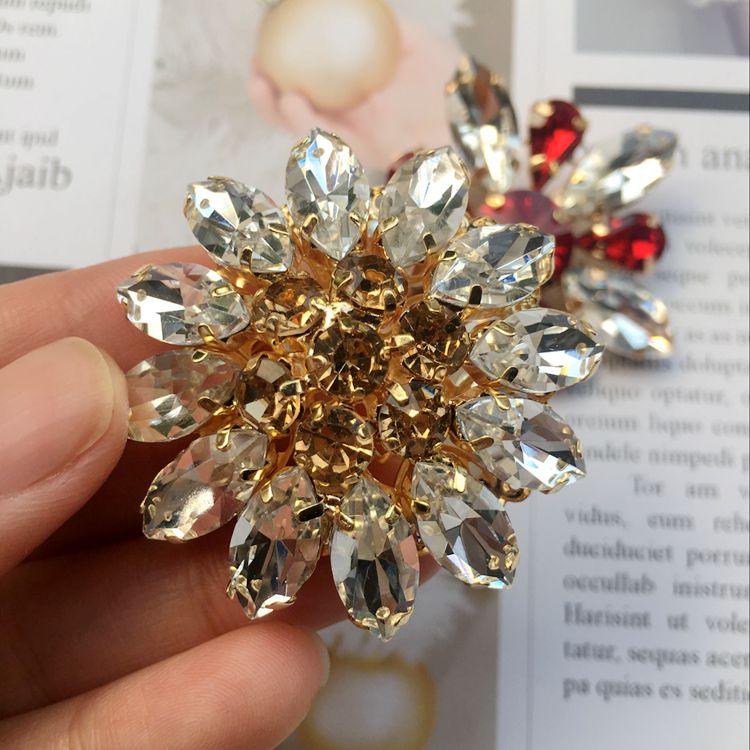 Rhinestone Clothing Brooch BA0073-Lace Fabric Shop