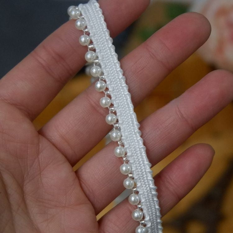 Pearl Beaded Lace Trimming BT0008-Lace Fabric Shop