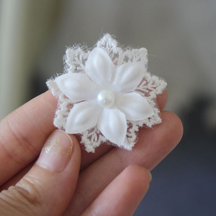 3D Beaded Lace Trim Single Flower BT0001-Lace Fabric Shop