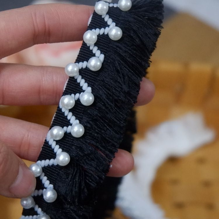 Tassel Beaded Lace Trims Fabric BT0110-Lace Fabric Shop