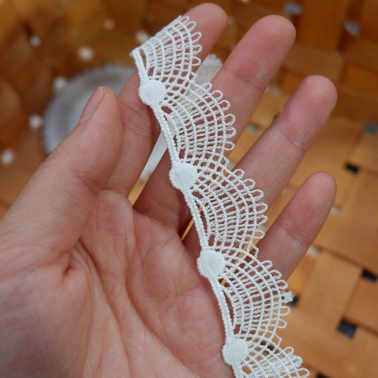 White Clothes Hem Lace Trim Decoration LT0233-Lace Fabric Shop