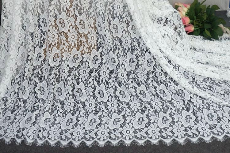 White Black Guipure Lace Width 150 cm GL0083-Lace Fabric Shop