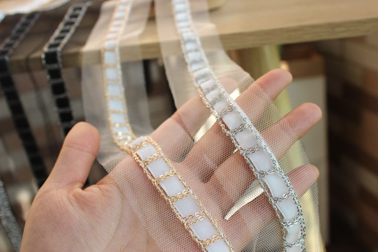 Beaded Tulle Mesh Lace Trim Belt Fabrics BT0091-Lace Fabric Shop