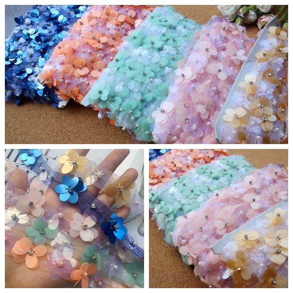 Sequins Beads Color Lace Trimming BT0028-Lace Fabric Shop