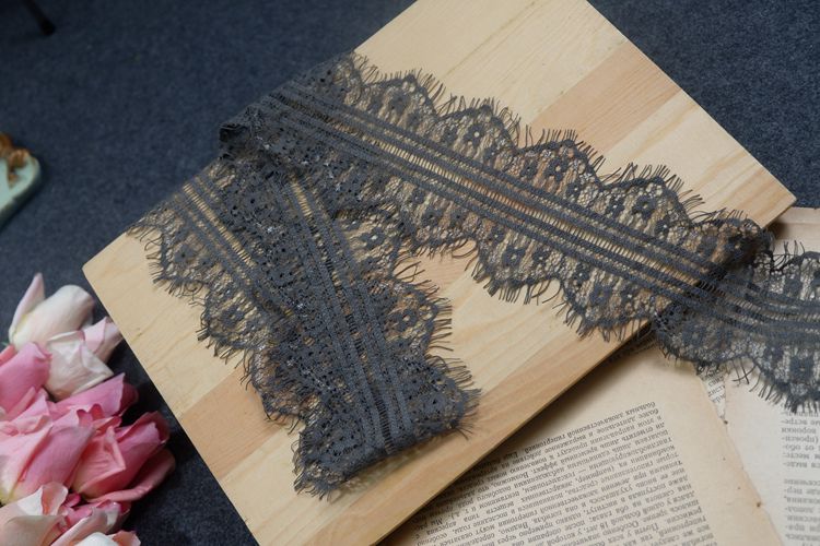 Eyelash Color Lace Trim Width 10 cm CL0008-Lace Fabric Shop