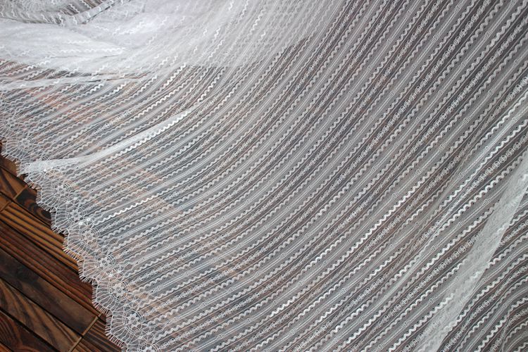 Stripe Chantilly Lace Textile Width 150 cm CHL0123-Lace Fabric Shop