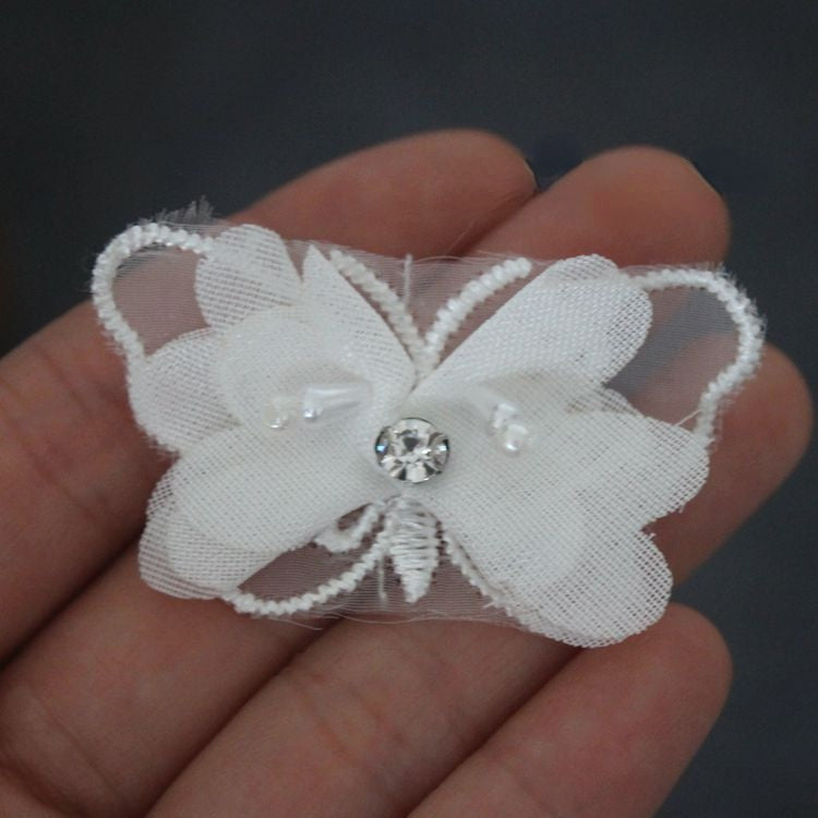 3D Lace Beaded Trims Single Floral BT0013-Lace Fabric Shop