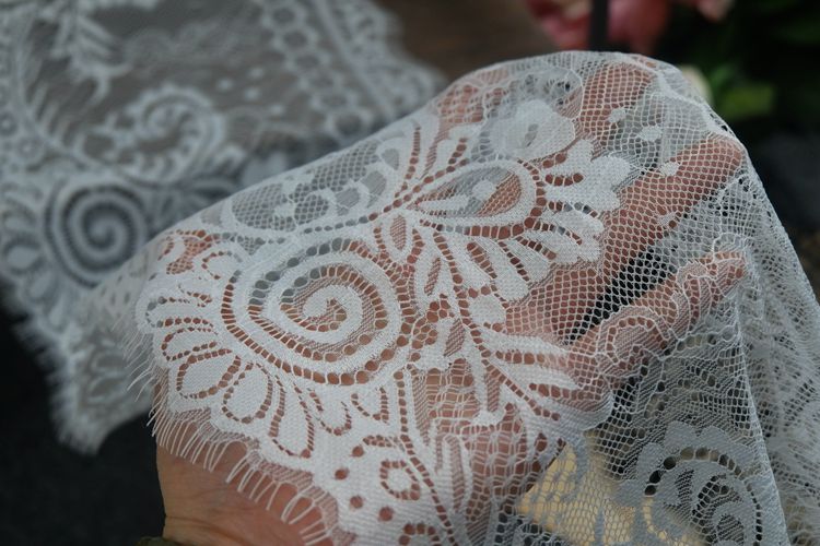 Eyelash Lace Trim Width 22 cm LT0067-Lace Fabric Shop