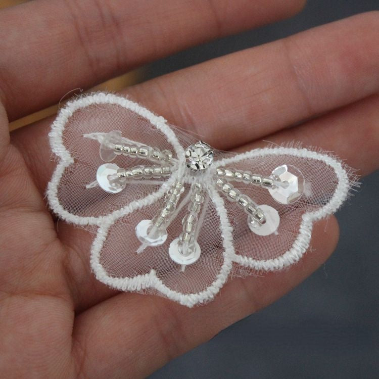 3D Lace Beaded Trims Single Floral BT0013-Lace Fabric Shop