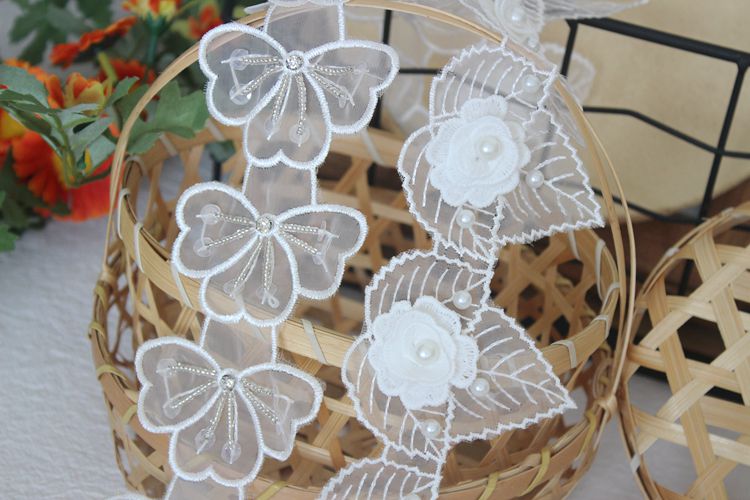 Beaded Veil Decoration Lace Trim BT0003-Lace Fabric Shop