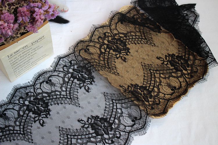 T-shirt Cuff Lace Trims Fabric Width 32 cm LT0328-Lace Fabric Shop