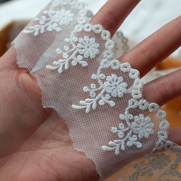 Hem Sew Material Tulle Trim Width 6 cm TF0077-Lace Fabric Shop