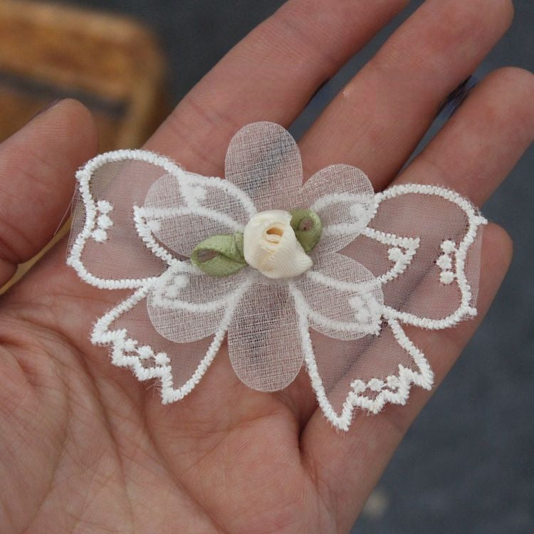 3D Lace Beaded Trims Single Floral BT0013-Lace Fabric Shop