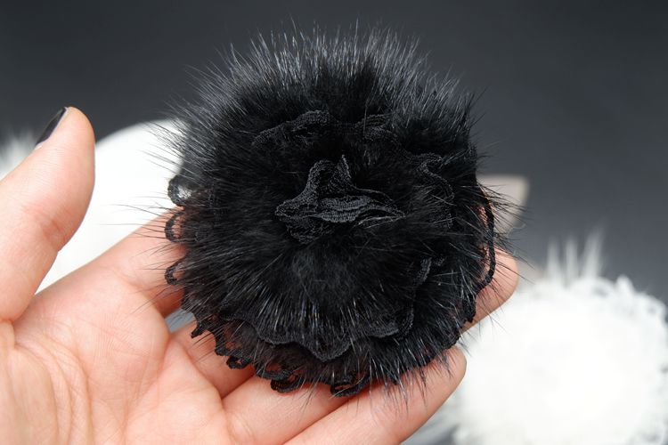 Fur Rabbit Brooch Coat Decoration BA0109-Lace Fabric Shop