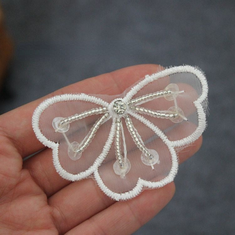 3D Lace Beaded Trims Single Floral BT0013-Lace Fabric Shop