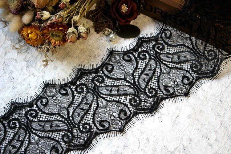 Chantilly Lace Trim Width 12 cm LT0033-Lace Fabric Shop