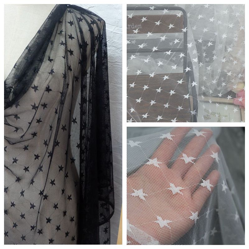 Star Stretch Tulle Width 150cm TF0030-Lace Fabric Shop