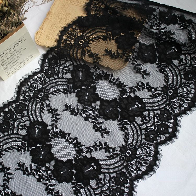 Chantilly Lace Cuff Textile Width 50 cm CHL0124-Lace Fabric Shop