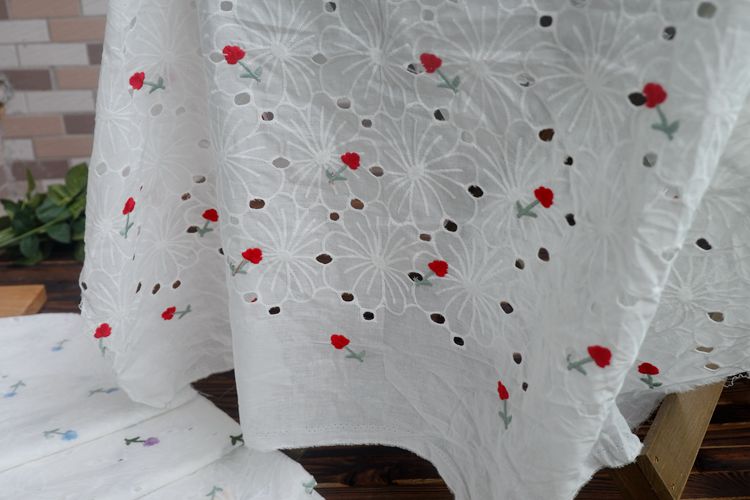 Wide Embroidery Eyelet Fabric Width 145 cm EF0077-Lace Fabric Shop