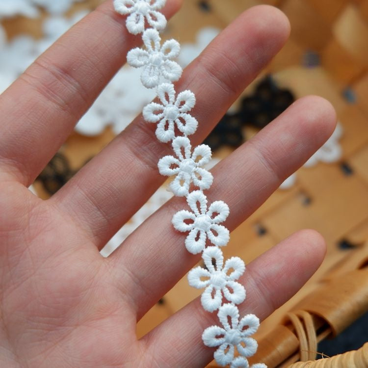 Dress Floral Trimming White Black Lace LT0230-Lace Fabric Shop