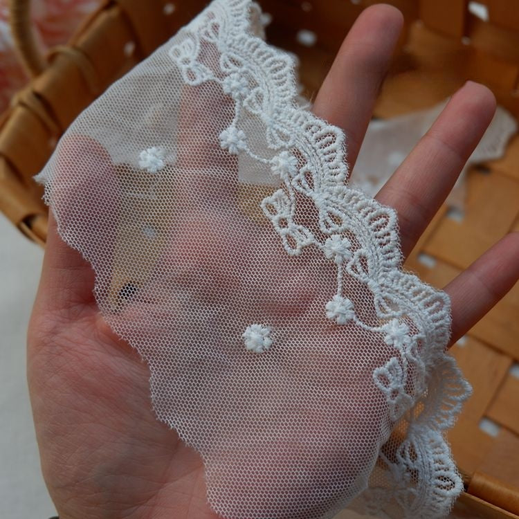 Cuff Tulle Trim Fabric Width 7-9 cm TF0079-Lace Fabric Shop