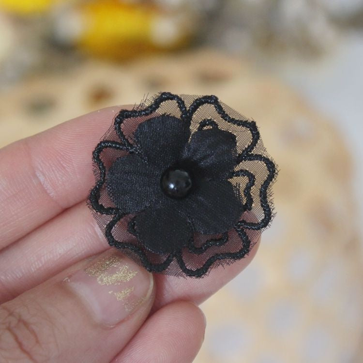 Lace Bead Trimming Single Floral BT0030-Lace Fabric Shop