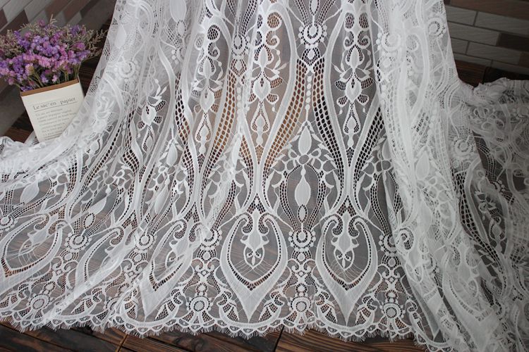 3D Chantilly Lace Textile Width 150 cm CHL0120-Lace Fabric Shop