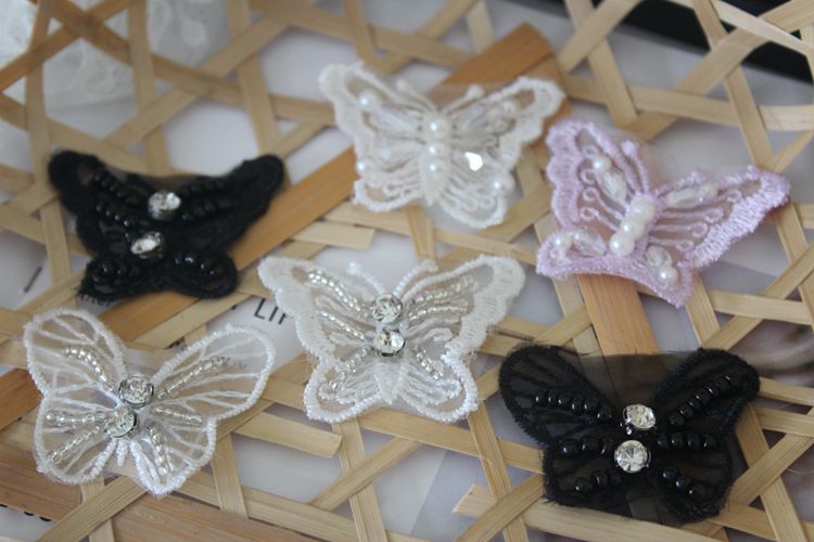 3D Lace Beaded Trims Single Floral BT0013-Lace Fabric Shop