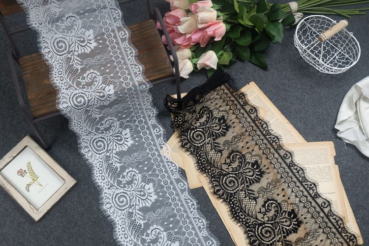 Eyelash Lace Trim Width 22 cm LT0067-Lace Fabric Shop