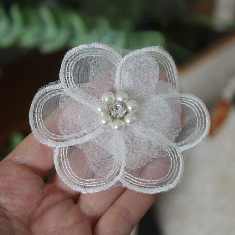 Embroidery Beaded Trim Single Floral BT0036-Lace Fabric Shop