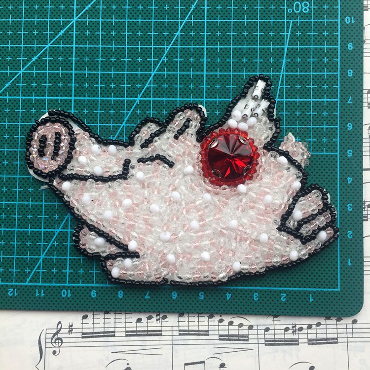 Cute Beaded Clothing Patch BA0082-Lace Fabric Shop