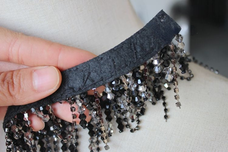 Beaded Collar Decorative Trim Fabric BT0046-Lace Fabric Shop