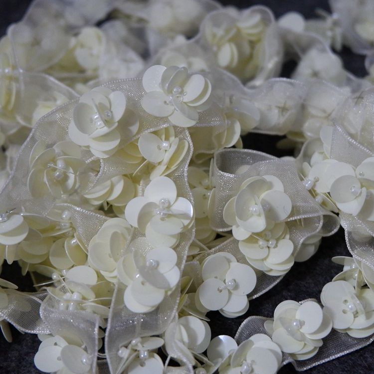 Sequins Beaded Tulle Lace Trim BT0006-Lace Fabric Shop